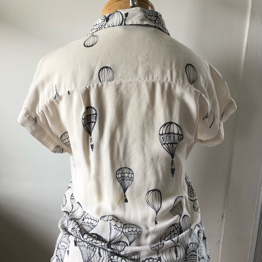 Zara Basic Collection Hot Air Balloon Blouse XS - image 4
